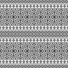 Seamless ethnic pattern vector in black and white color