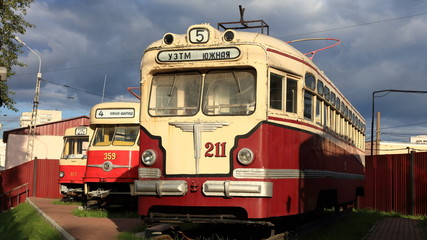Three generation of trams