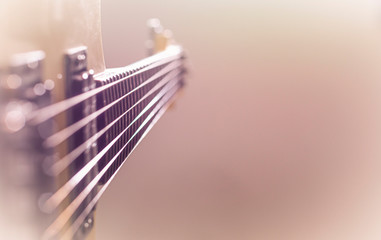Electric guitar stratocaster sunburst closeup, macro abstract