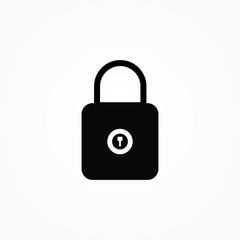 Lock Icon in trendy flat style isolated on white background. Security symbol for your web site design, logo, app, UI. Vector illustration, EPS10.
