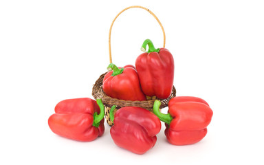  Red peppers on a white background