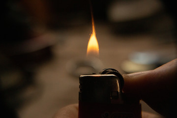 flaming lighter