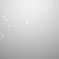Sparse snowfall Christmas background. Subtle flyin