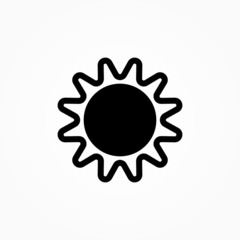 Sun vector icon. Sun line vector icon. sunshine icon