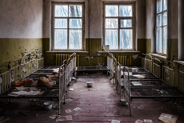 Fototapeta na wymiar Abandoned kindergarten in Chernobyl Exclusion Zone