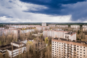 Chernobyl zone, ghost city Prypiat.