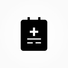 medic note icon. medical report vector icon.