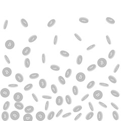 Bitcoin, internet currency coins falling. Scattere