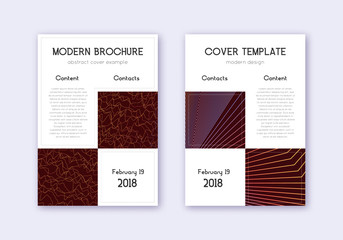 Business cover design template set. Orange abstrac