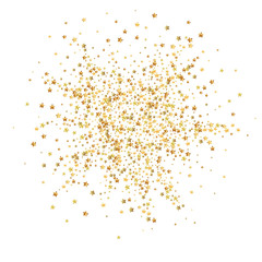 Gold stars luxury sparkling confetti. Scattered sm