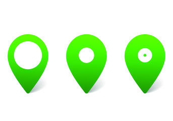 Map pointers, set of vector color pins, web icon