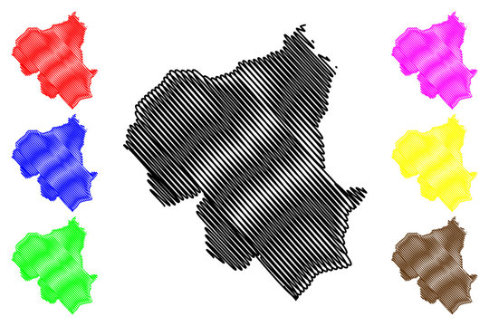 Ouham-Pende Prefecture (Prefectures of the Central African Republic, CAR) map vector illustration, scribble sketch Ouham Pende map