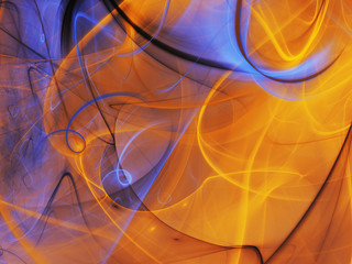 yellow abstract fractal background 3d rendering illustration