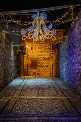 Street in San Lorenzello, Benevento, Italy, during Christmas festivities