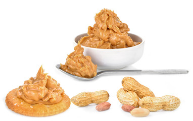 peanut butter on white background
