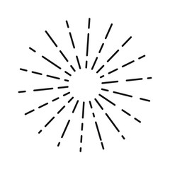 Obraz premium Sun rays linear drawing. Isolated burst design elements. Vector vintage bursting rays illustration. Retro style vector. 