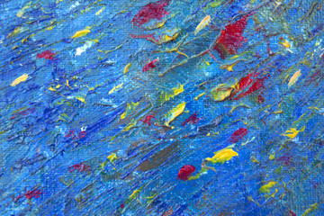 Abstract modern painting. Painting painted with a palette knife on canvas with oil paints in a large stroke