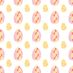 Vector seamless simple pattern with colored easter eggs