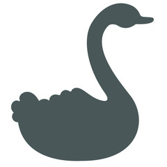 Black swan silhouette, vector illustration, bird, shape