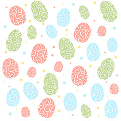 Vector seamless simple pattern with colored easter eggs