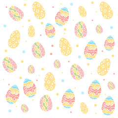 Vector seamless simple pattern with colored easter eggs