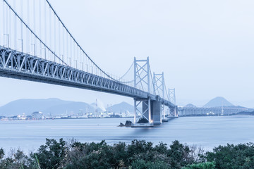 Fototapeta premium The aerial view of Seto Bridge in Japan.