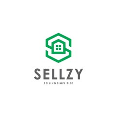 S letter house home initial letter mark logo