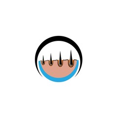 Hair treatment logo vector icon template