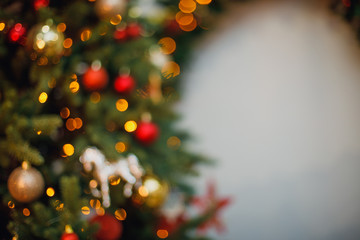 Defocused or blurred christmas lights background bokeh