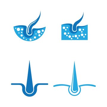 Hair treatment logo vector icon template