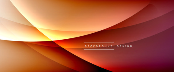 Wave liquid style lines with shadows and light on gradient background. Trendy simple fluid color gradient abstract background with dynamic straight shadow line effect