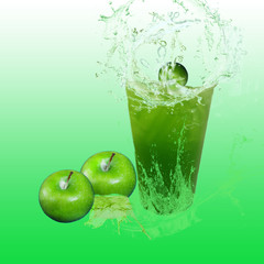 green cocktail with apple