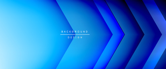 Arrow lines, technology digital template with shadows and lights on gradient background. Trendy simple fluid color gradient abstract background with dynamic straight shadow lines effect