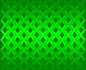 Green X letter pattern background vector. Repeat X alphabet on green background.