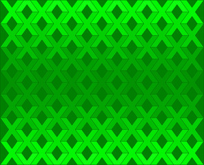 Green X letter pattern background vector. Repeat X alphabet on green background.