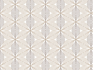 Fototapeta premium Linear vector pattern, repeating petals