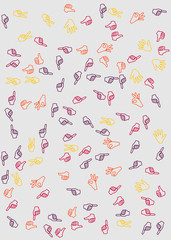 Colorful seamless pattern with hands symbols