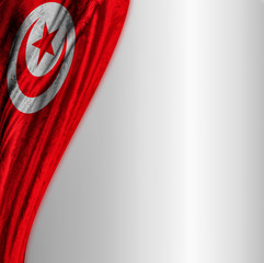 Tunisia flag on gray gradient background