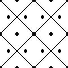 Geometric ornamental polka in square seamless pattern. Abstract background design. Modern stylish abstract texture. Monochrome template for prints, textiles, wrapping, wallpaper. Vector illustration.
