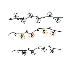 set of vector  light garland elements for design 