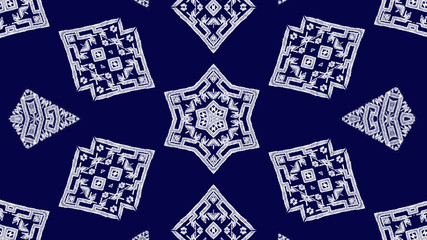 Abstract ethnic namental marble  texturebackground  blue and brown colors. concept  seamless pattern with triangle and geometric ornament.  background texture iilustration.