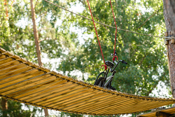 outdoor activity park with ropes