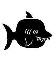 Haifisch kawaii Design comic cartoo