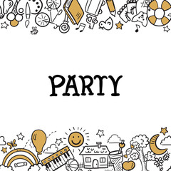 Doodle set of objects from a child’s life