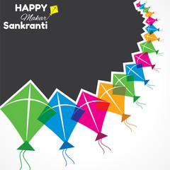 Illustration of greeting for Makar Sankranti Festival