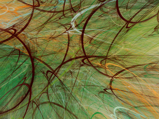 green abstract fractal background 3d rendering illustration