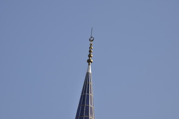 mosque minaret moon and crescent