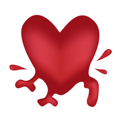 Bleeding heart abstract symbol, vector