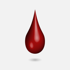 Obraz premium Drop of blood in 3D, vector