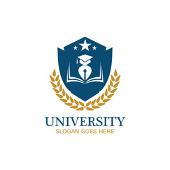 University, Academy, School and Course logo design template